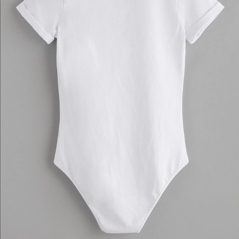 White V Neck Body Suit - Picture 2 of 2